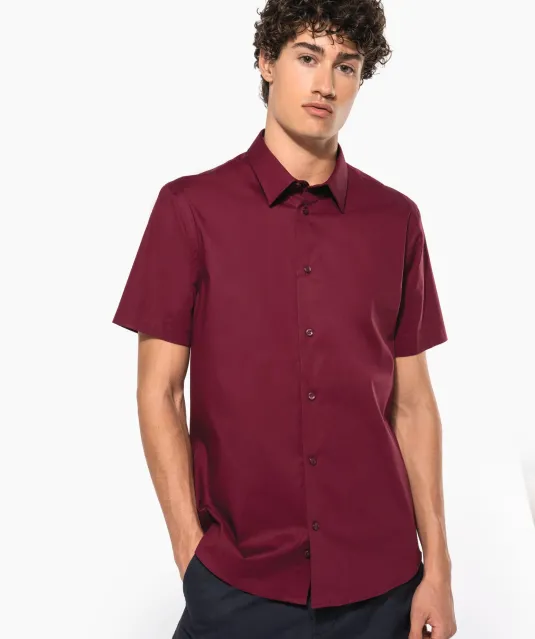 K531 - Heren stretch overhemd korte mouwen Black