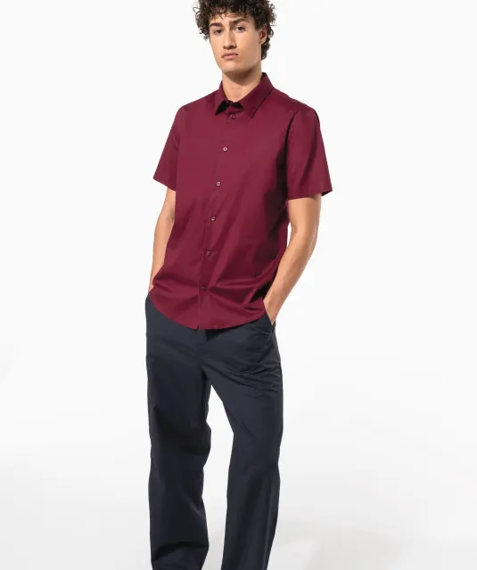K531 - Heren stretch overhemd korte mouwen Black