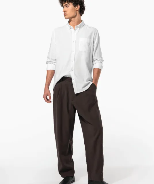 K516 - Heren Oxford overhemd lange mouwen Oxford Blue