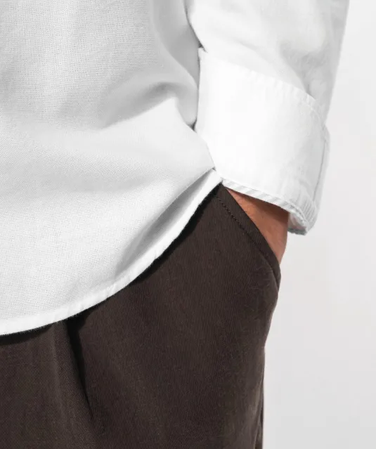 K516 - Heren Oxford overhemd lange mouwen Oxford Blue