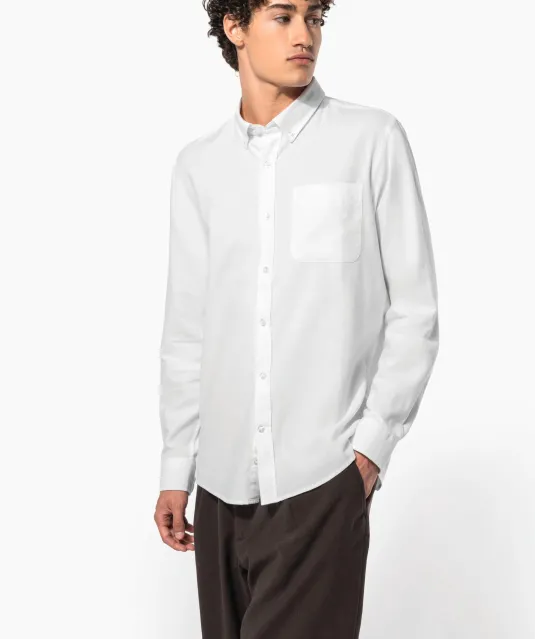 K516 - Heren Oxford overhemd lange mouwen Oxford Blue