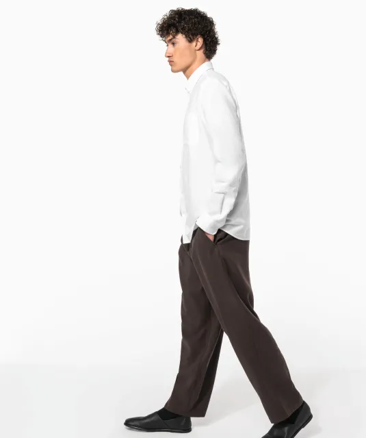 K516 - Heren Oxford overhemd lange mouwen Oxford Blue