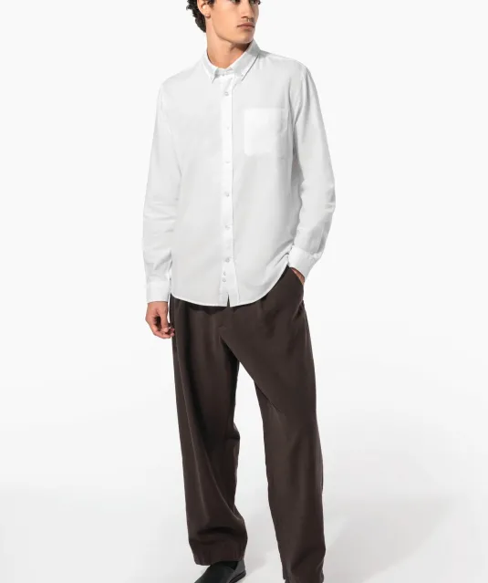 K516 - Heren Oxford overhemd lange mouwen Oxford Blue