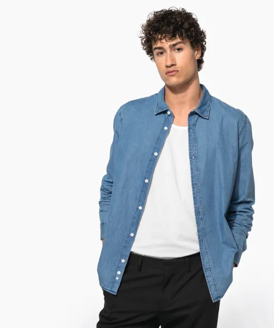 K512 - Herenoverhemd Denim Chambray Blue