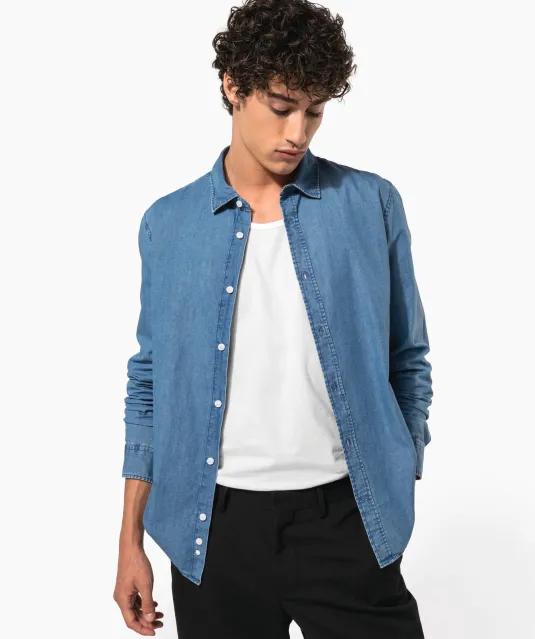 K512 - Herenoverhemd Denim Chambray Blue