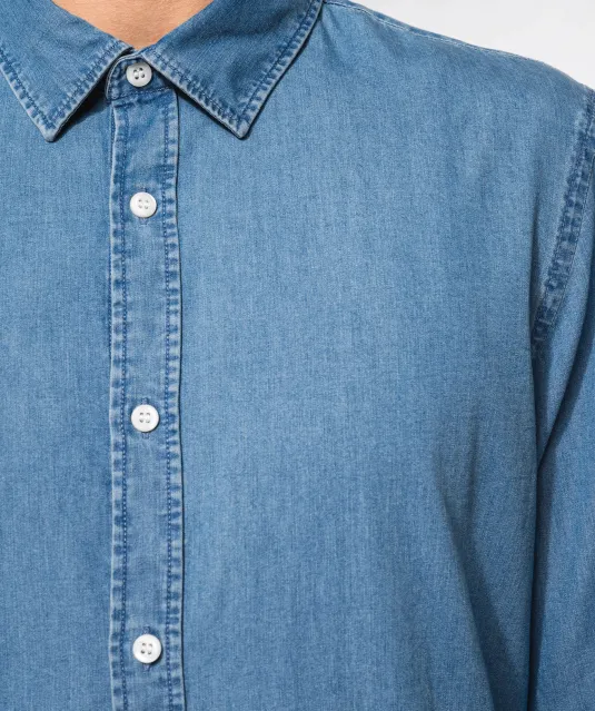 K512 - Herenoverhemd Denim Chambray Blue
