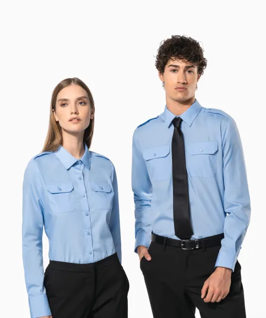 K505 - Herenpilootoverhemd lange mouwen White