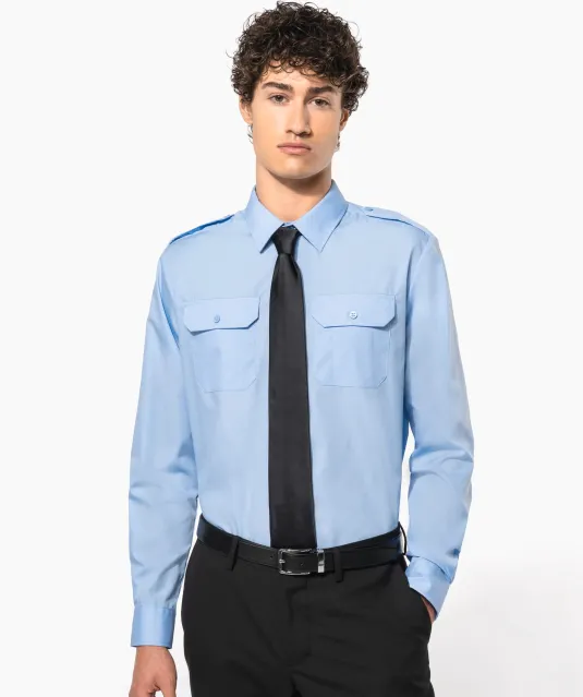 K505 - Herenpilootoverhemd lange mouwen White