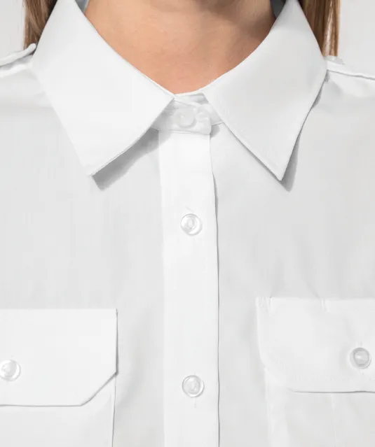 K504 - Damespilootoverhemd korte mouwen White