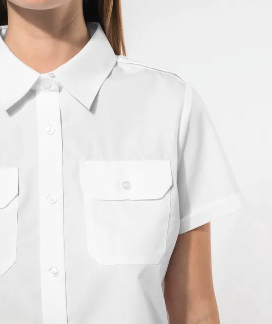 K504 - Damespilootoverhemd korte mouwen White