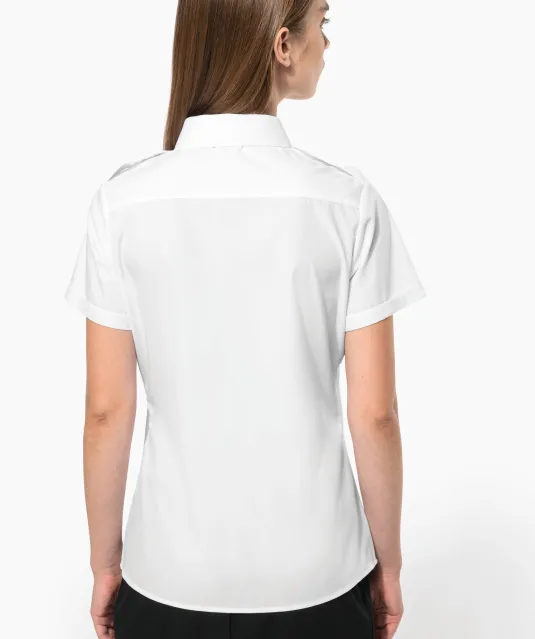 K504 - Damespilootoverhemd korte mouwen White