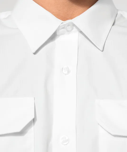 K503 - Herenpilootoverhemd korte mouwen White