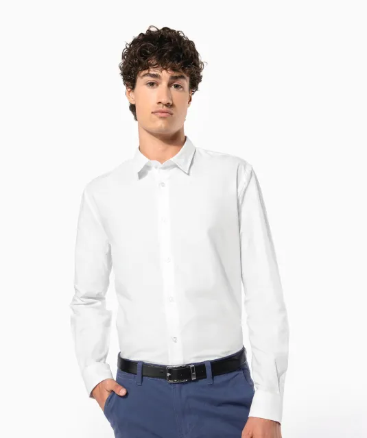 K595 - Heren overhemd Oxford lange mouwen Oxford Blue