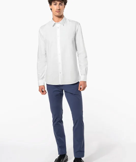 K595 - Heren overhemd Oxford lange mouwen Oxford Blue