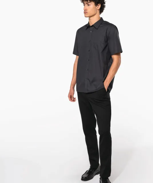 K543 - Heren poplin overhemd korte mouwen White