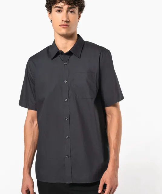 K543 - Heren poplin overhemd korte mouwen White