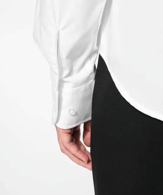 K542 - Dames poplin blouse lange mouwen White
