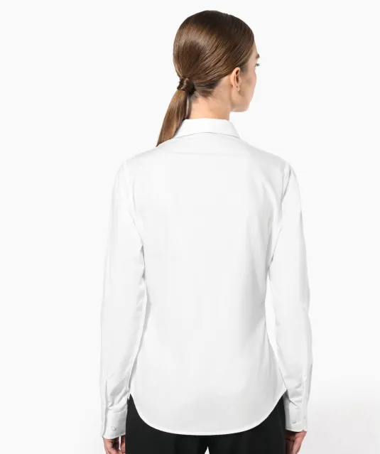 K542 - Dames poplin blouse lange mouwen White