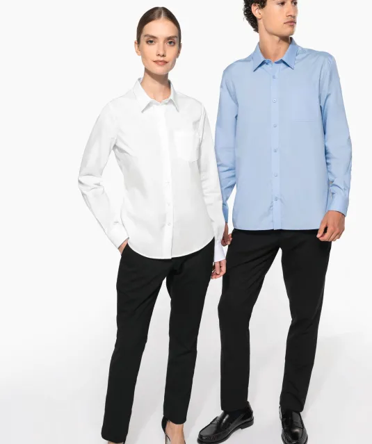 K541 - Heren poplin overhemd lange mouwen White