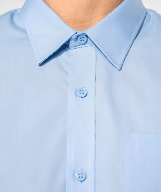 K541 - Heren poplin overhemd lange mouwen White