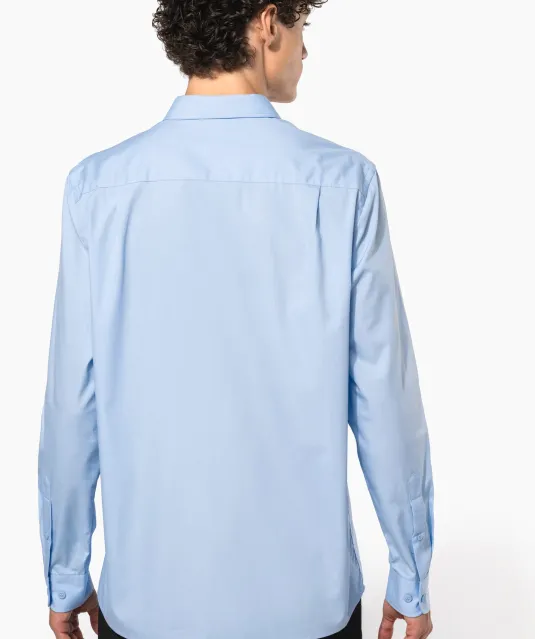 K541 - Heren poplin overhemd lange mouwen White
