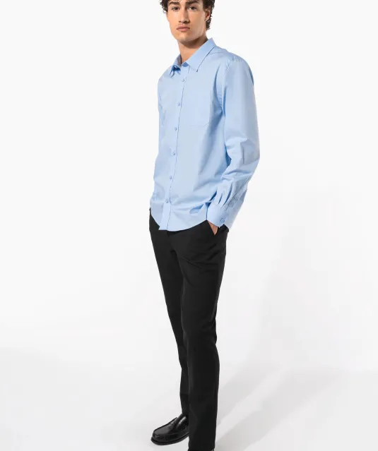 K541 - Heren poplin overhemd lange mouwen White