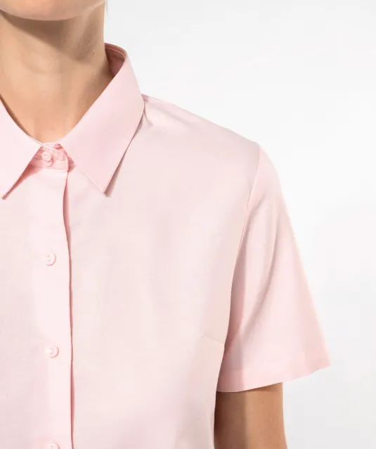 K536 - Dames Oxford blouse korte mouwen White