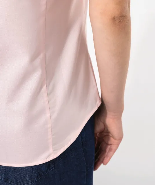 K536 - Dames Oxford blouse korte mouwen White