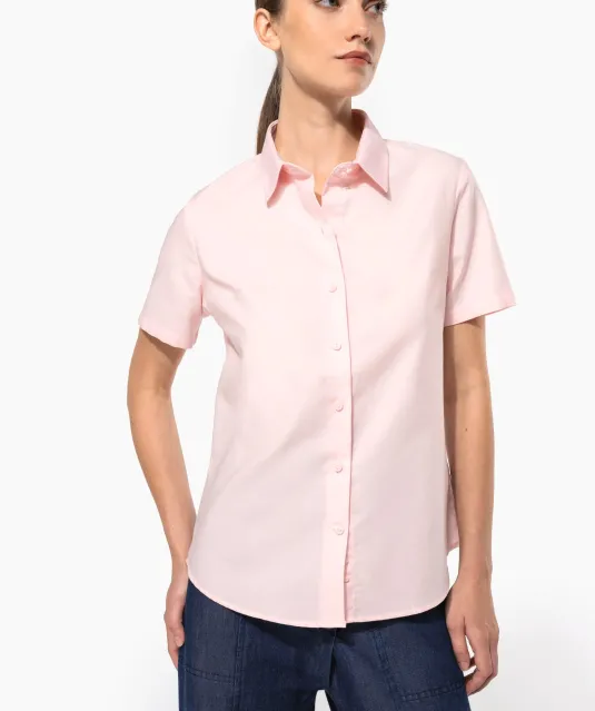 K536 - Dames Oxford blouse korte mouwen White