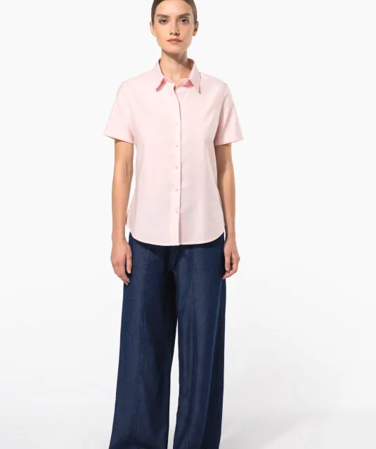 K536 - Dames Oxford blouse korte mouwen White