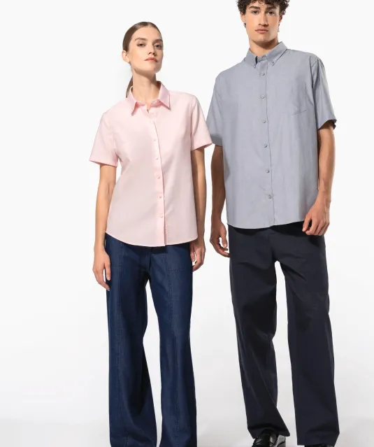 K535 - Heren Oxford overhemd korte mouwen White