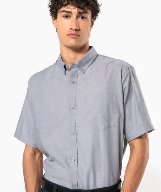 K535 - Heren Oxford overhemd korte mouwen White