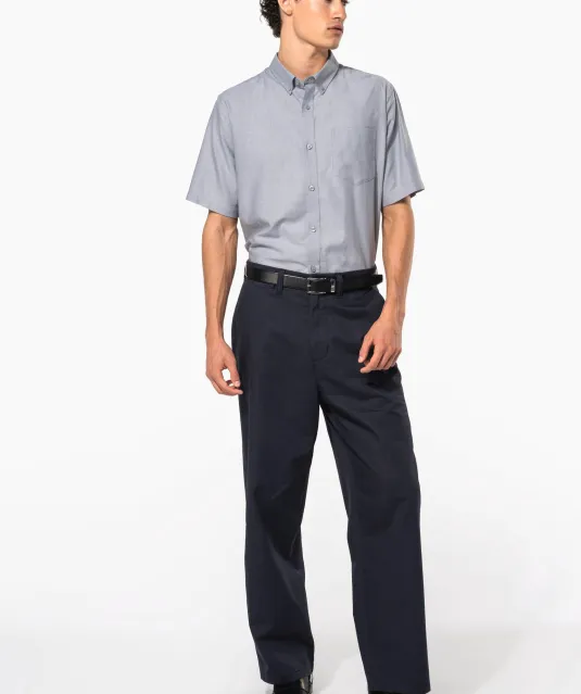 K535 - Heren Oxford overhemd korte mouwen White