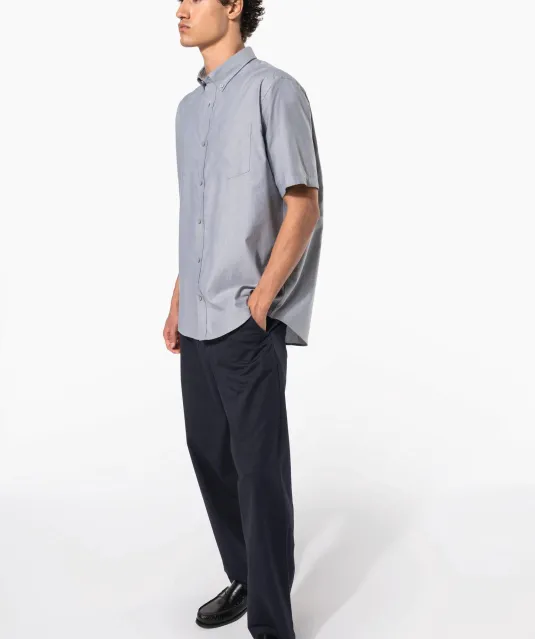 K535 - Heren Oxford overhemd korte mouwen White