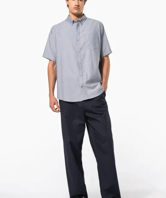 K535 - Heren Oxford overhemd korte mouwen White