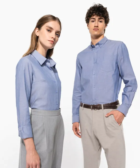 K533 - Heren Oxford overhemd lange mouwen White