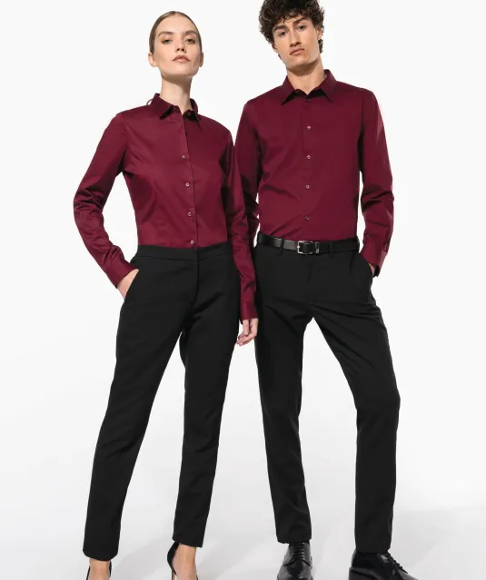 K529 - Heren stretch overhemd lange mouwen Black