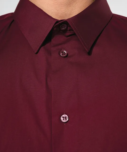 K529 - Heren stretch overhemd lange mouwen Black