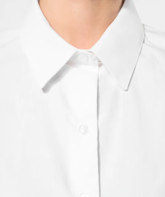K510 - Damesblouse in popeline met lange mouwen White
