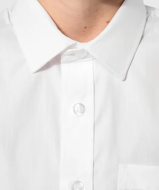 K521 - Kinder poplin overhemd lange mouwen White