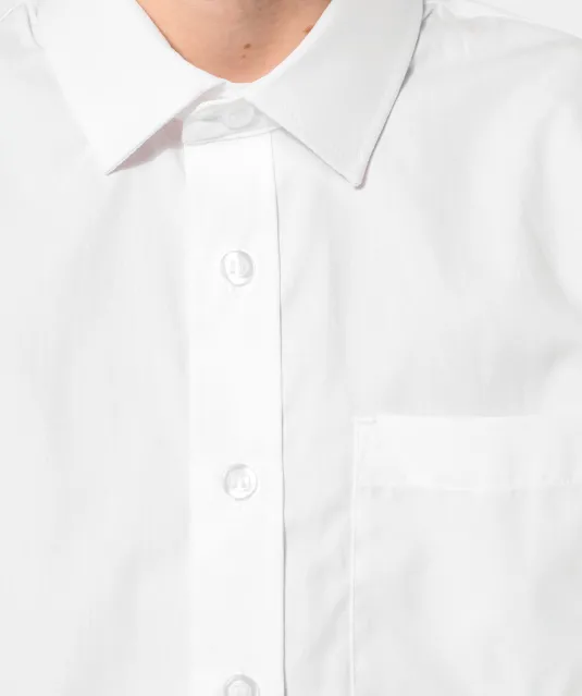 K521 - Kinder poplin overhemd lange mouwen White