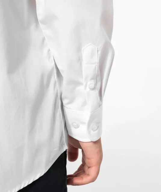 K521 - Kinder poplin overhemd lange mouwen White