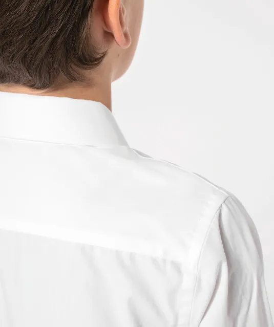 K521 - Kinder poplin overhemd lange mouwen White