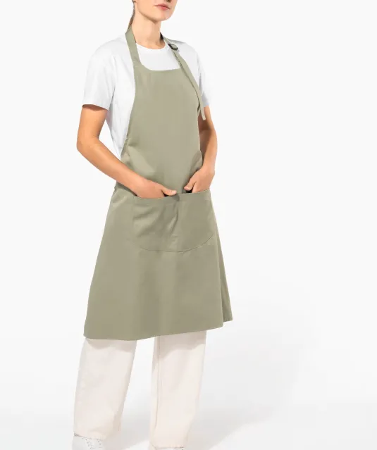 K8007 - Schort met zak van biologisch katoen Almond Green