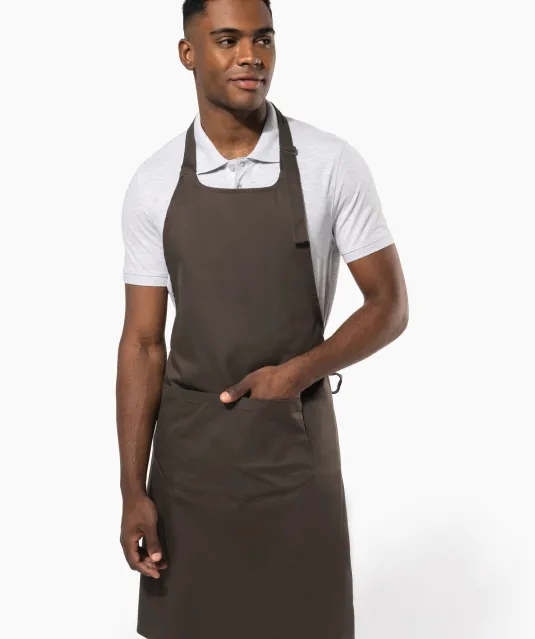 K885 - Katoenen schort met zak Dark Grey