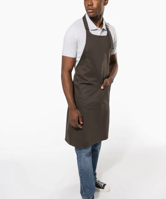 K885 - Katoenen schort met zak Dark Grey