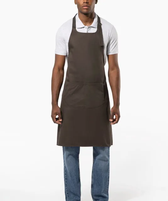K885 - Katoenen schort met zak Dark Grey