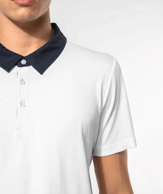 K260 - Tweekleurige herenpolo jersey Black / Dark Grey Heather