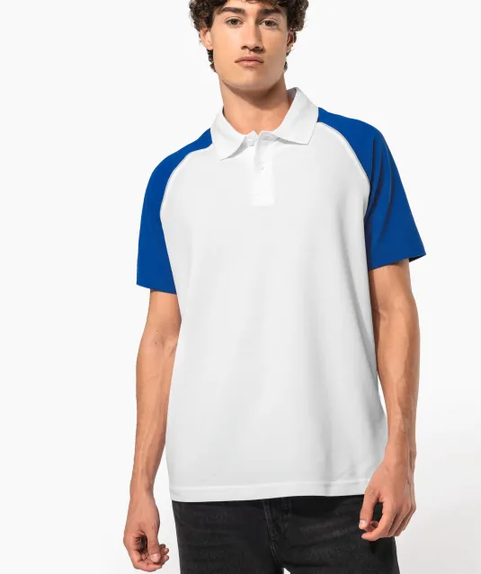 K226 - Polo baseball Black / White