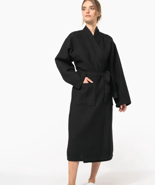 K122 - Kimono Badjas Honinggraatstructuur White
